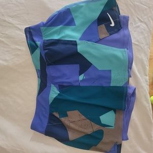 Nike Multicolor Geometric Athletic Skort - Blue, Teal, Purple